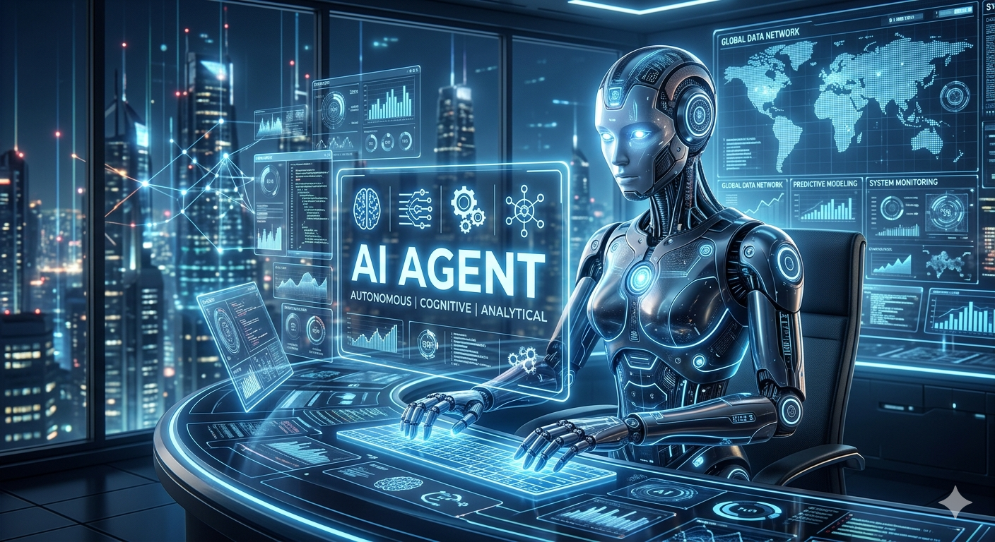 แผนภาพ AI Agent คืออะไร แสดงวงจรที่ LLM เลือกเครื่องมือ ลงมือทำ ดูผล แล้ววนรอบใหม่จนงานเสร็จ